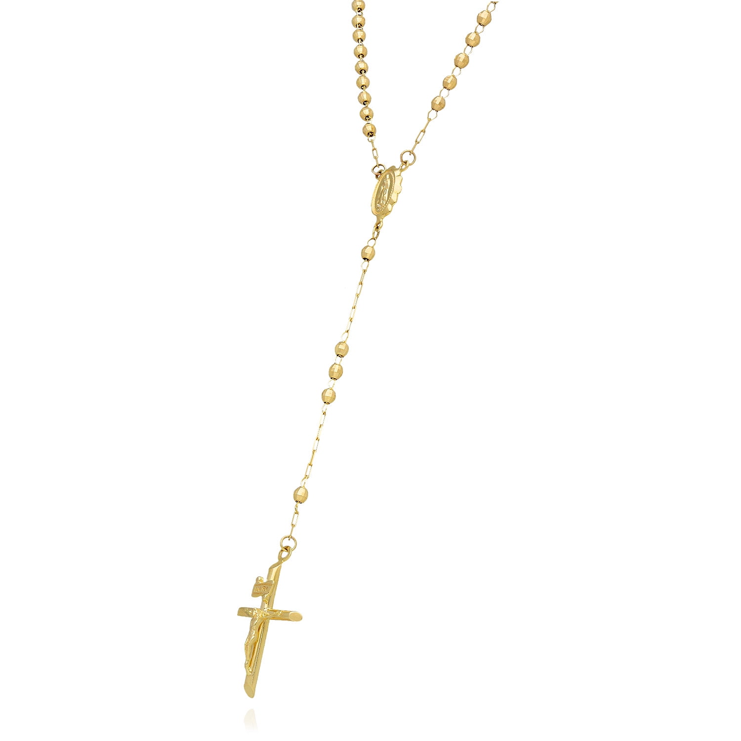 Peoples Rosary Necklace in 10K Tri-Tone Gold - 17