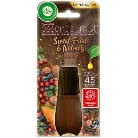 Air Wick Essential Mist, Fall Scent Essential Oils Diffuser Refill, Sweet Fruit & Nutmeg, 1ct, Air Freshener, Fall décor
