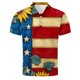 thumbnail image 4 of Blusa y camisa de manga corta con cuello vuelto para hombre, informal, de moda, de negocios, de manga corta, estampada, deportiva, con solapa, de poliéster., 4 of 5