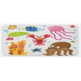 thumbnail image 1 of Cartoon Kitchen Mat, Under the Sea Wildlife Theme Funny Creatures in Cartoon Style Fun Ocean Aquarium, Plush Decorative Kitchen Mat with Non Slip Backing, 47" X 19", Multicolor, by Ambesonne, 1 of 1