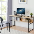 thumbnail image 3 of Patiojoy 55" Industrial Computer Desk Contemporary Writing Table with Storage Shelf Natural, 3 of 5