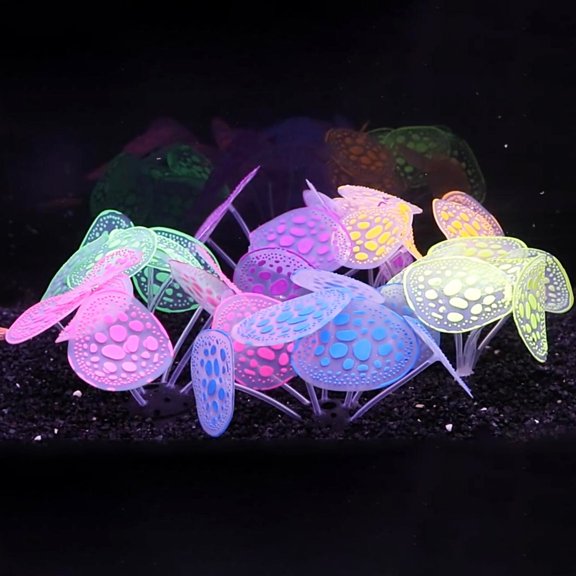 Mdesiwst Aquarium Coral Ornaments Fluorescent Landscaping Decoration Silicone Fish Tank Simulation Landscape for Home