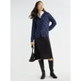 thumbnail image 2 of Time and Tru Women's Cable Knit Cardigan Sweater, Midweight, Sizes XS-XXXL, 2 of 6