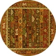 thumbnail image 1 of Ahgly Company Indoor Round Oriental Yellow Industrial Area Rugs, 3' Round, 1 of 4