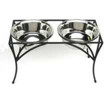 Arbor Double Bowl Elevated Diner - 12" Tall - Raised Dog Feeder - Black