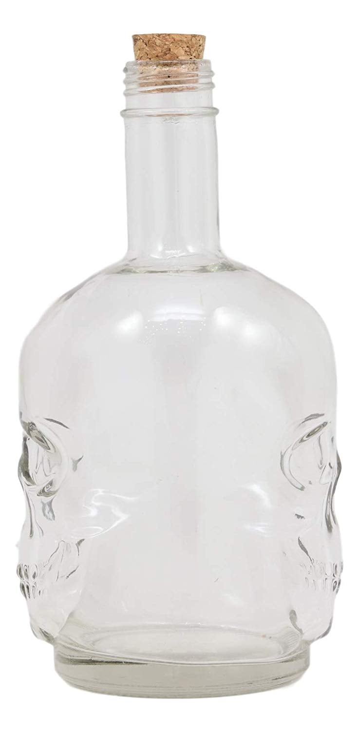 Decanter Glass Bottle with White Cap, 16 oz