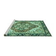 thumbnail image 2 of Ahgly Company Machine Washable Indoor Round Persian Turquoise Blue Traditional Area Rugs, 8' Round, 2 of 4