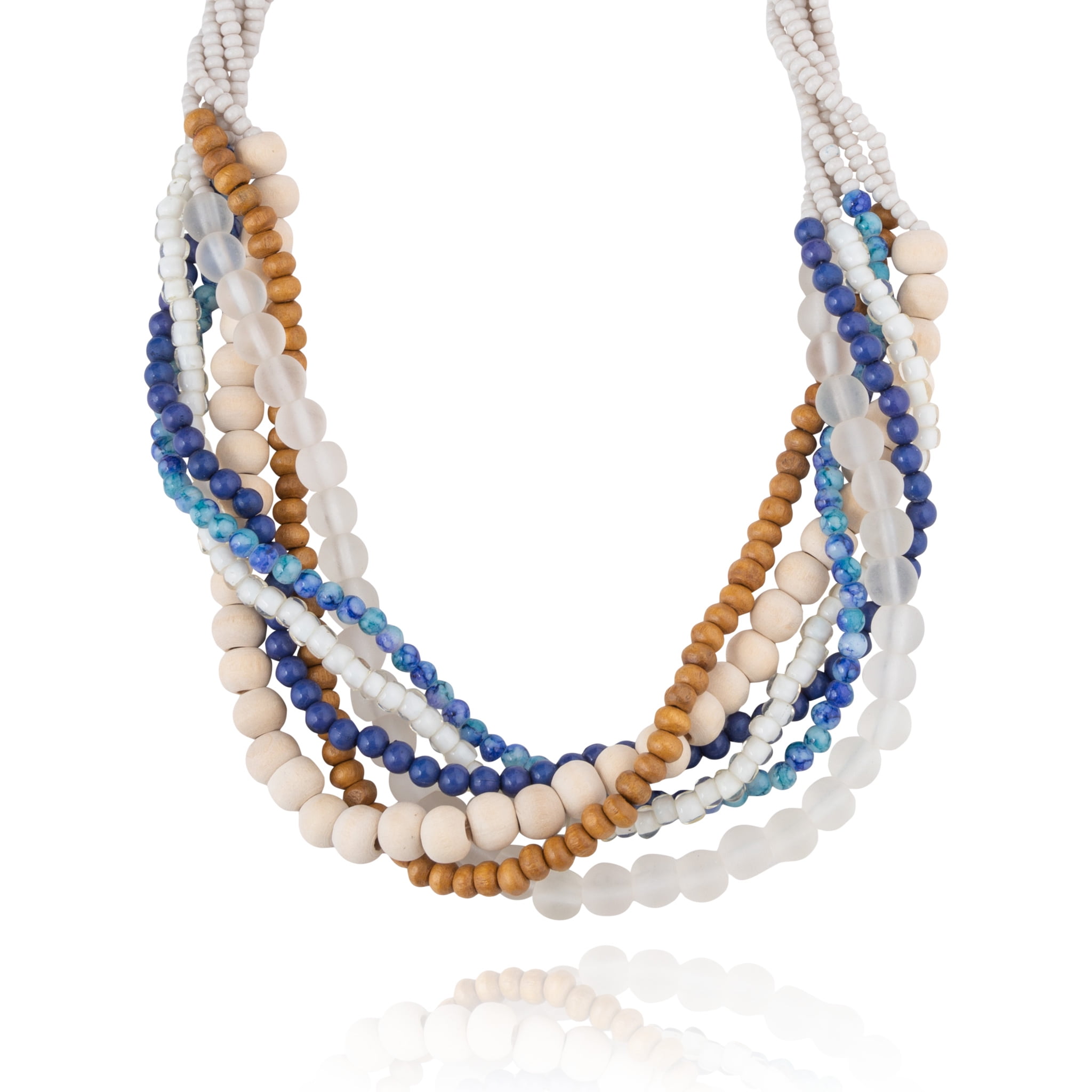 Beautiful Emerald Shell Twisted Multi Beaded Necklace Set – Beautiful  Things GREEKS Company 