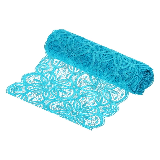 Unique Bargains Lace Ribbon 5 Yards 7 Inch Lace Flower Trim for Craft Headbands Wedding Deep Blue