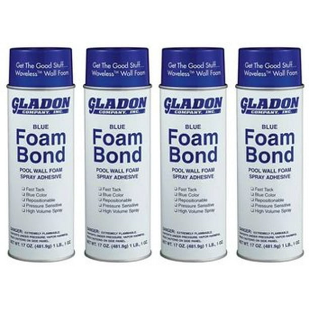 Wall Foam Spray Adhesive 24 Fluid Ounces, Net Weight 17 Ounces, 4 Pack