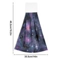 thumbnail image 6 of Yayeee Kitchen Hanging Hand Towels Set of 2 with Loop Bathroom Absorbent Tie Towel, Purple Sky Pattern, 6 of 7