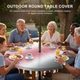 thumbnail image 3 of Round Outdoor Tablecloth with Umbrella Hole and Zipper, Ombre Grey Pink Tablecloth with Elastic Waterproof, Modern Abstract Art Gradient Patio Table Covers for 45" - 54" Picnic Pool Tables, 3 of 9