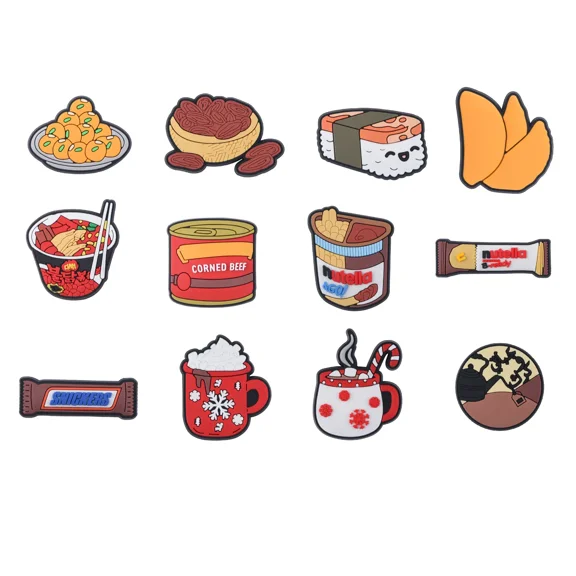 Human4Kind 12 Pcs Food Design Shoe Charm for Kids & Adults, Soft PVC Material Mango Charms