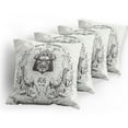 thumbnail image 5 of Ambesonne Japanese Throw Pillow Cover 4 Pack, Samurai Koi, 18", Coconut Grey, 5 of 7