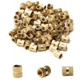 thumbnail image 1 of Wekity M8x12mm Female Thread Knurled Nuts,100PCS Hx10mm OD Brass Threaded Insert Embedment Nuts Hydraulic Welded Joint Injection Molding Assortment Kit for 3D Printing Injection Molding-0621, 1 of 5