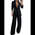 thumbnail image 3 of Conjunto de Traje Elegante de Dos Piezas para Mujer, Chaqueta Informal de Negocios de Gran Tamaño, Pantalones de Trabajo de Pierna , para Otoño y . Negro XL, 3 of 10