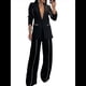 thumbnail image 3 of Conjunto de Traje Elegante de Dos Piezas para Mujer, Chaqueta Informal de Negocios de Gran Tamaño, Pantalones de Trabajo de Pierna , para Otoño y . Negro L, 3 of 10