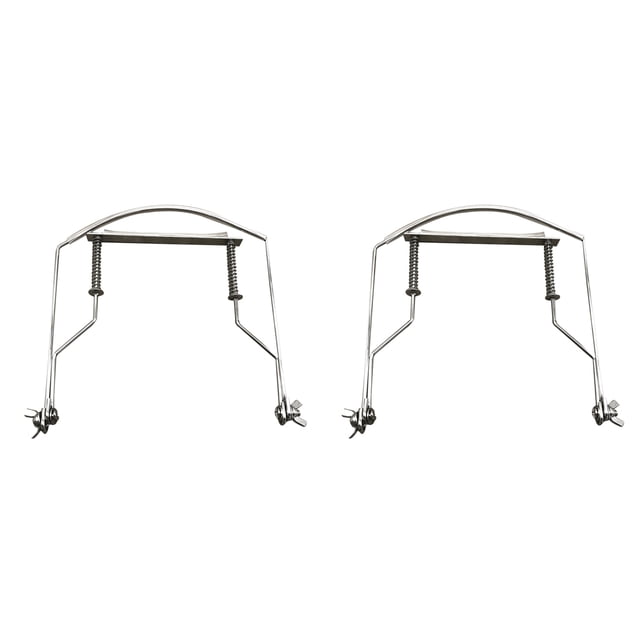 2X Sostenedor para Cuello de Armónica Soporte de Organo Boca Arpa Blues10 Agujeros Estante de - Plata