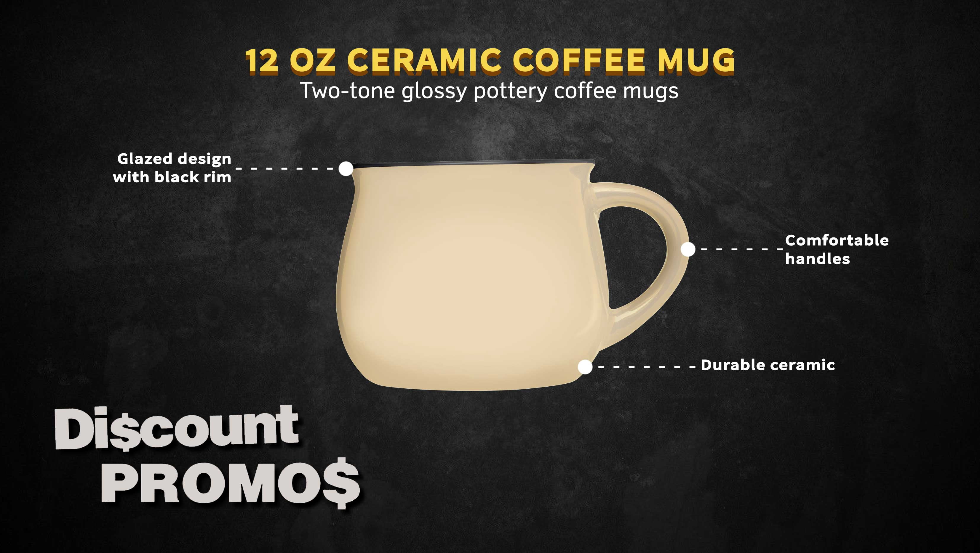 Glazed Campfire Coffee Mugs 12 oz. Set of 10, Bulk Pack - Perfect for Coffee, Tea, Espresso, Hot Cocoa, Other Beverages - Cream