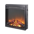 thumbnail image 3 of 18-inch Electric Fireplace Insert, Freestanding & Recessed Ultra-thin Heater with Log Set & Realistic Flame, Overheating Protection, with Glass Door and Mesh Screen, 1400W, 3 of 12