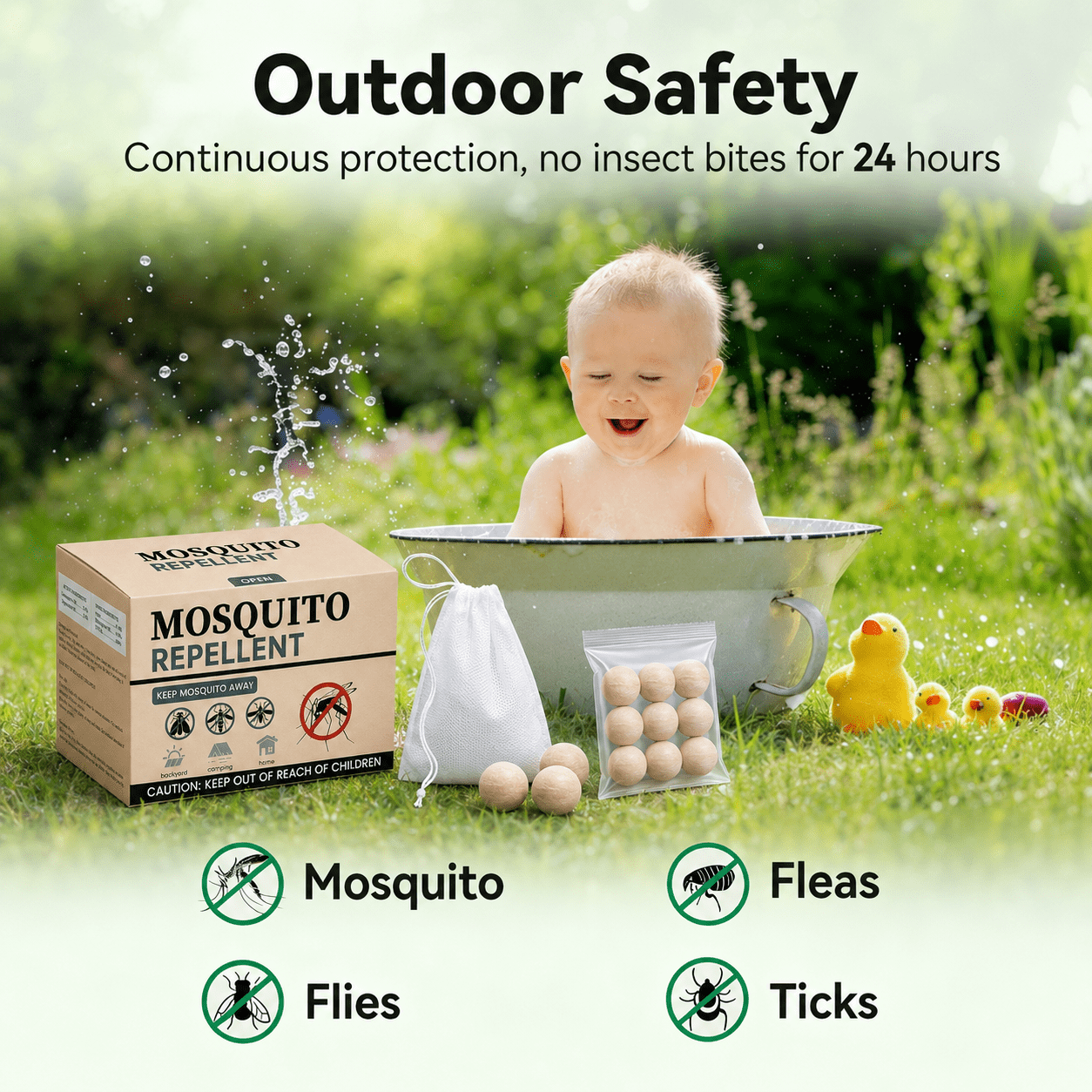 VKY Mosquito Repellent Outdoor Balls, 72 Count Bug Repellent for Patio, Garden and RV Trips