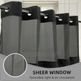 thumbnail image 2 of Barossa Design No Hook Slub Textured Shower Curtain with Snap-in PEVA Liner, Mesh Window - Black, 71 x 86, 2 of 6