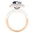 thumbnail image 3 of Dazzlingrock Collection 8mm Heart Blue Sapphire & Round White Diamond Double Halo Engagement Ring Set for Women (0.65 ctw, Color I-J, Color I2-I3) in 10K Rose Gold, Size 9.5, 3 of 6