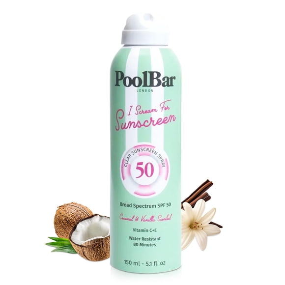 Protector solar en spray PoolBar SPF 50 resistente al agua 150 ml