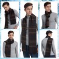 thumbnail image 4 of EINSKEY 2-Pack Long Winter Scarves with Tassel for Men Women - Black Brown, Line W, 4 of 6