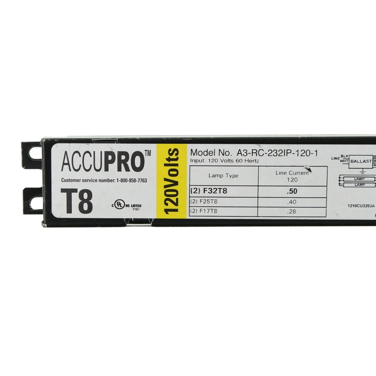 AccuPro A3 RC 232IP 120 1 Instant Start Electronic Ballast 2 Lamp 32W T8 F32T8 120V