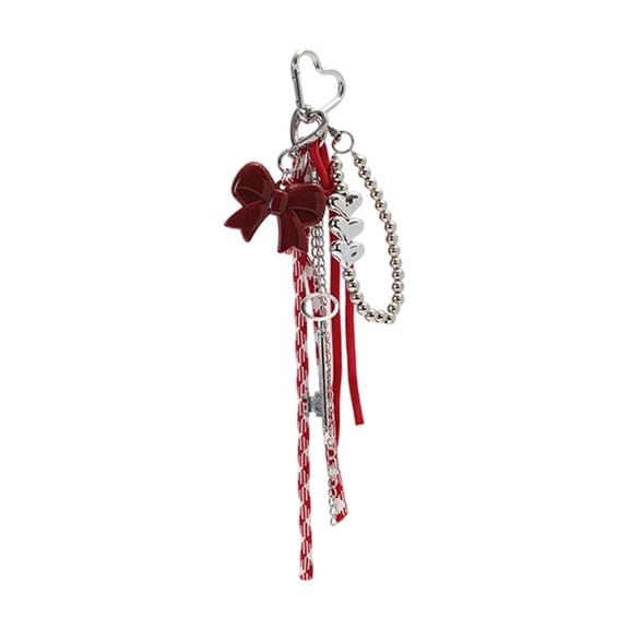 Mecorevxz Red Color Heart Shaped Miu Bag Accessories Car Keychain,Valentines Day Decorations(C)