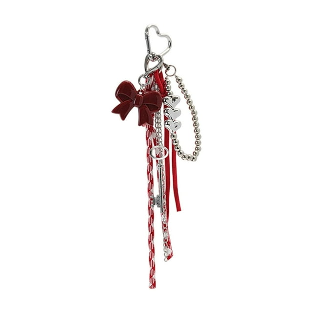 Cheapark Red Bow Keychain - Cute Car & Bag Accessory, Festive Valentines Day Gift for Lovers & Friends
