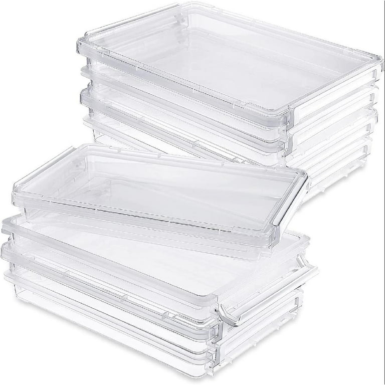 Comforhous 2 Pack Document Storage Clear Plastic Storage Boxes with Lids  Stackable Storage Bins Paper Storage Box Containers for Organizing A4 File