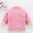 thumbnail image 4 of Mercatoo Toddler Baby Fle𝐞ce Lined Suede Jacket Boys Solid Color Button Up Lapel Outwear Girls Toddler Light Girl Winter Coat 4t, 4 of 4