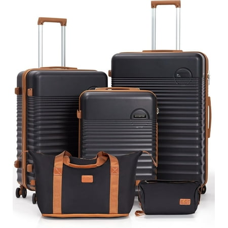 Luggage Sets 5 count Suitcases with Wheels Hardshell Suitcase Set ABS Carry Luggage Set with TSA Lock Travel Luggage