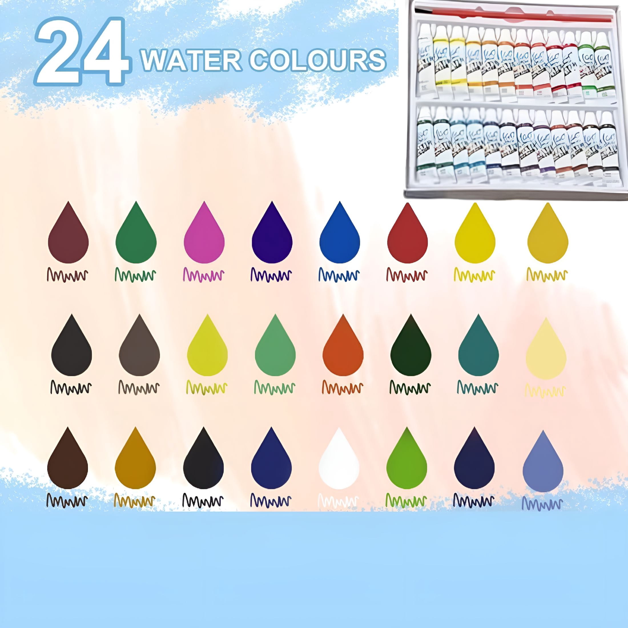 CCOCC 2026 New Watercolor Kit,Mini Watercolor Paint Set,Pocket Watercolor Set with Paint,Brush,Bag,Sketchbook&Copper Clip,Travel Kit for Beginners,Artists&Painting Enthusiasts(15 Grids)