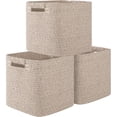 thumbnail image 1 of Cubos de almacenamiento, paquete de 3, cestas tejidas de cuerda de algodón para organizar, cestas cuadradas de almacenamiento para estantes, contenedores, 1 of 4