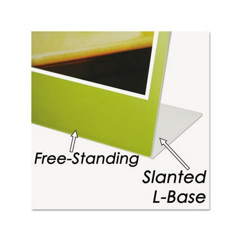 QIFEI Acrylic Slant Sign Holder Plastic Display Stand Table Top Sign Holder  for Sign Stands, Poster Stands, Clips, Telephone Poles, Price 15pcs 