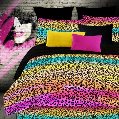 veratex street revival rainbow leopard sheet set walmart com leopard sheet set