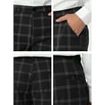 thumbnail image 6 of INSPIRE CHIC Men's Dress Plaid Slim Fit Flat Front Business Pants with Pockets 28 Black, 6 of 7