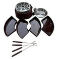 thumbnail image 3 of Stainless Steel Chocolate Melting Pot and Fondue Set with 4 Forks and Fruit Plates, 2-in-1 Electric Dessert Maker with Constant Temperature Heating for Chocolate, Cheese, and Party Treats, 3 of 6