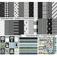 thumbnail image 2 of Inkdotpot Love Basics Collection Double,Sided Scrapbook Paper Kit Cardstock 12"x12" Card Making Paper Pack Of With Sticker Sheet - 16 Pages - White & Black, 2 of 4