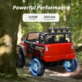 thumbnail image 3 of Outfunny 24V Kids Ride on Toy, Ride on Truck Electric Car for Kids with Remote Control, Bluetooth, Red, 3 of 9