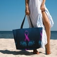 thumbnail image 6 of Naloa Two Human Hands are Holds Pink Ribbon Awareness Large Capacity Beach Bag, Waterproof Sandproof Beach Swim Pool Bag Tote Bag for Women, 6 of 7