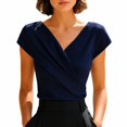 thumbnail image 2 of Harpily Shirts for Women V Neck Cap Sleeve Slim Fit Soft Breathable Stretch Fabric Casual Going Outdoor Business Office Sports Vacation Tops, 2 of 5