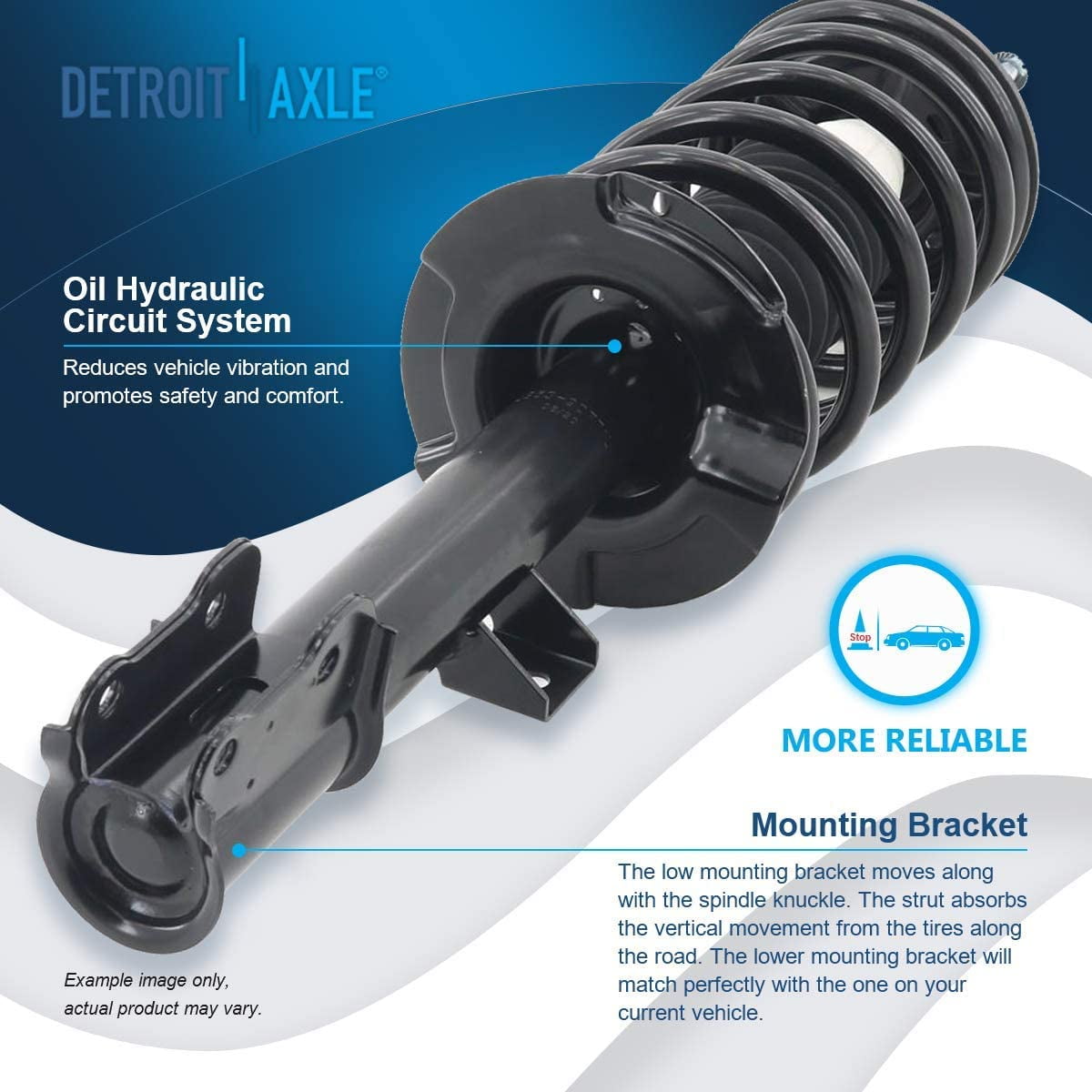 Detroit Axle - Front Strut kits for 2001-2012 Ford Escape 2001-2011 Mazda Tribute 05-11 Mercury Mariner Complete 2 Struts w/Coil Spring 2005 2006 2007 2008 2009 2010 Replacement Ready Struts Assembly