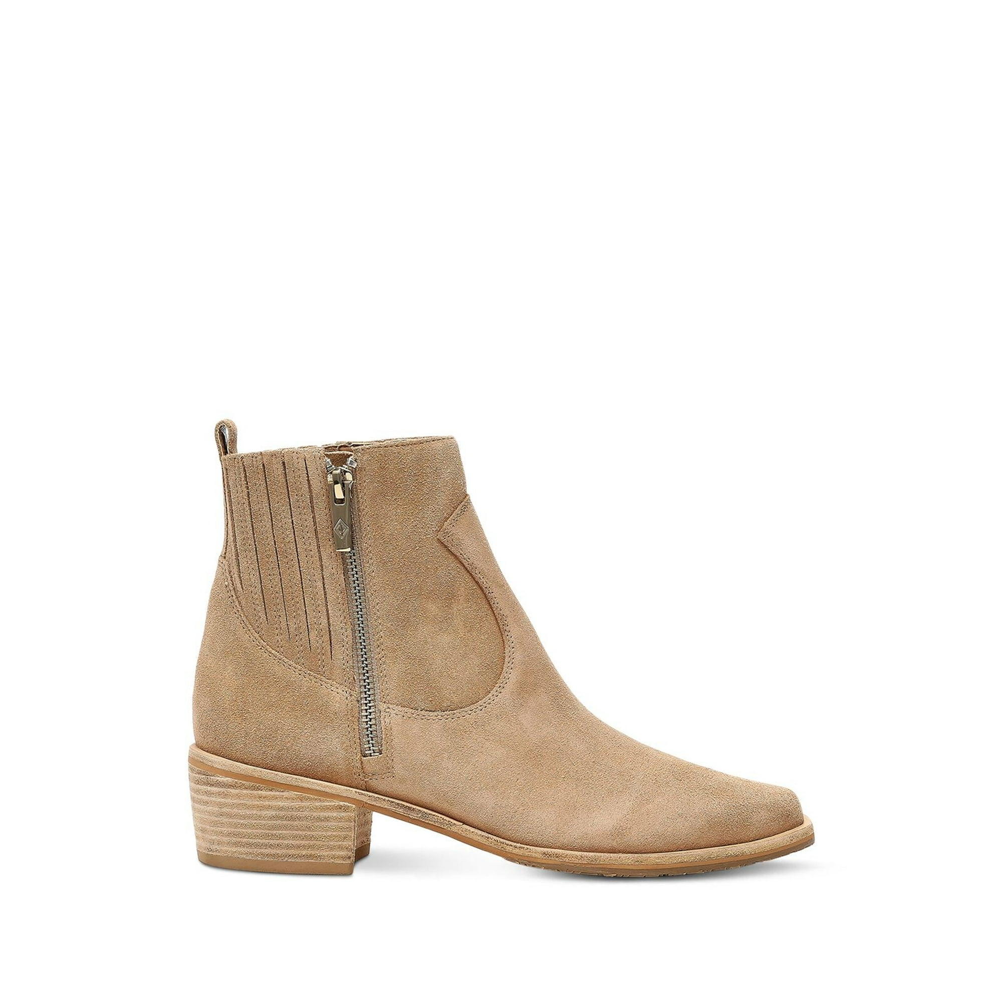 DONALD PLINER Womens Beige Pull Tab Goring Padded Marisol Pointed Toe Block Heel Zip Up Leather Booties 10 M Walmart