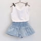thumbnail image 5 of Gibobby Conjunto de ropa para bebé y niño Top Girl Shirt Girls Bow Kids Cute Shorts Set Pattern Grid Clothing Girls OutfitsSet(Blanco, 120), 5 of 5