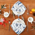 thumbnail image 5 of Iauyy Satin Napkins Set of 1- Blue & White Beach Vacation DIY Printing Decoration Cloth Napkin- Easy Care for Home/Party, 5 of 8