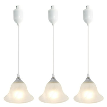 Kiven 3-Light H-Type Track Lighting Pendants Adjustable Height,Modern h Track Pendant Lights,Decorative Track Lighting Fixture for Kitchen Island Hallway,Brushed White